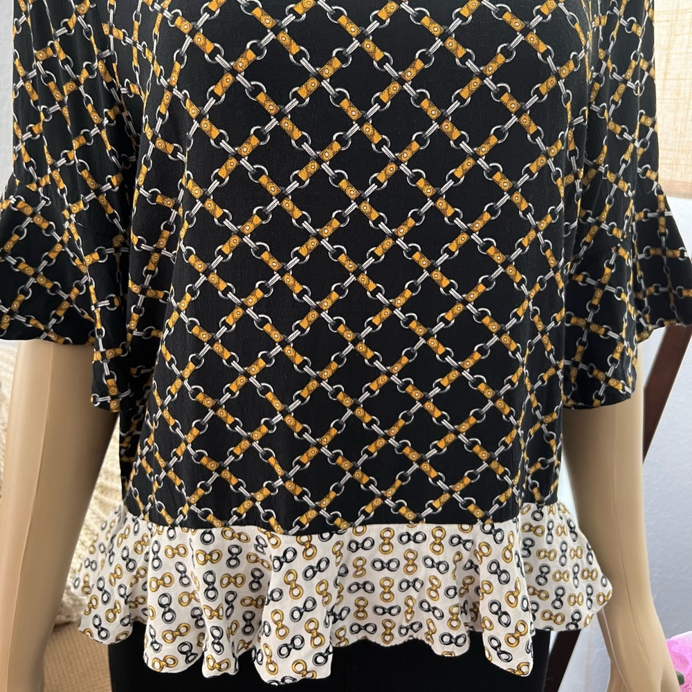 Zara Tiered Top Stylized Equestrian Horse Bit Graphic Design Chain Size M Medium - Picture 4 of 8